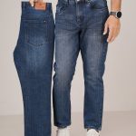 Dark Blue - stretch candy slub denim jeans