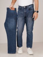 Dark Blue - stretch candy slub denim jeans