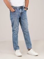Light Blue - stretch dobby jeans - Image 3