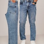 Light Blue - stretch dobby jeans