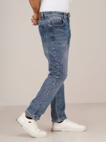 Light Blue - stretch slub denim jeans - Image 2
