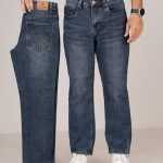 Medium Blue - stretch slub denim jeans