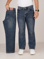 Medium Blue - stretch slub denim jeans